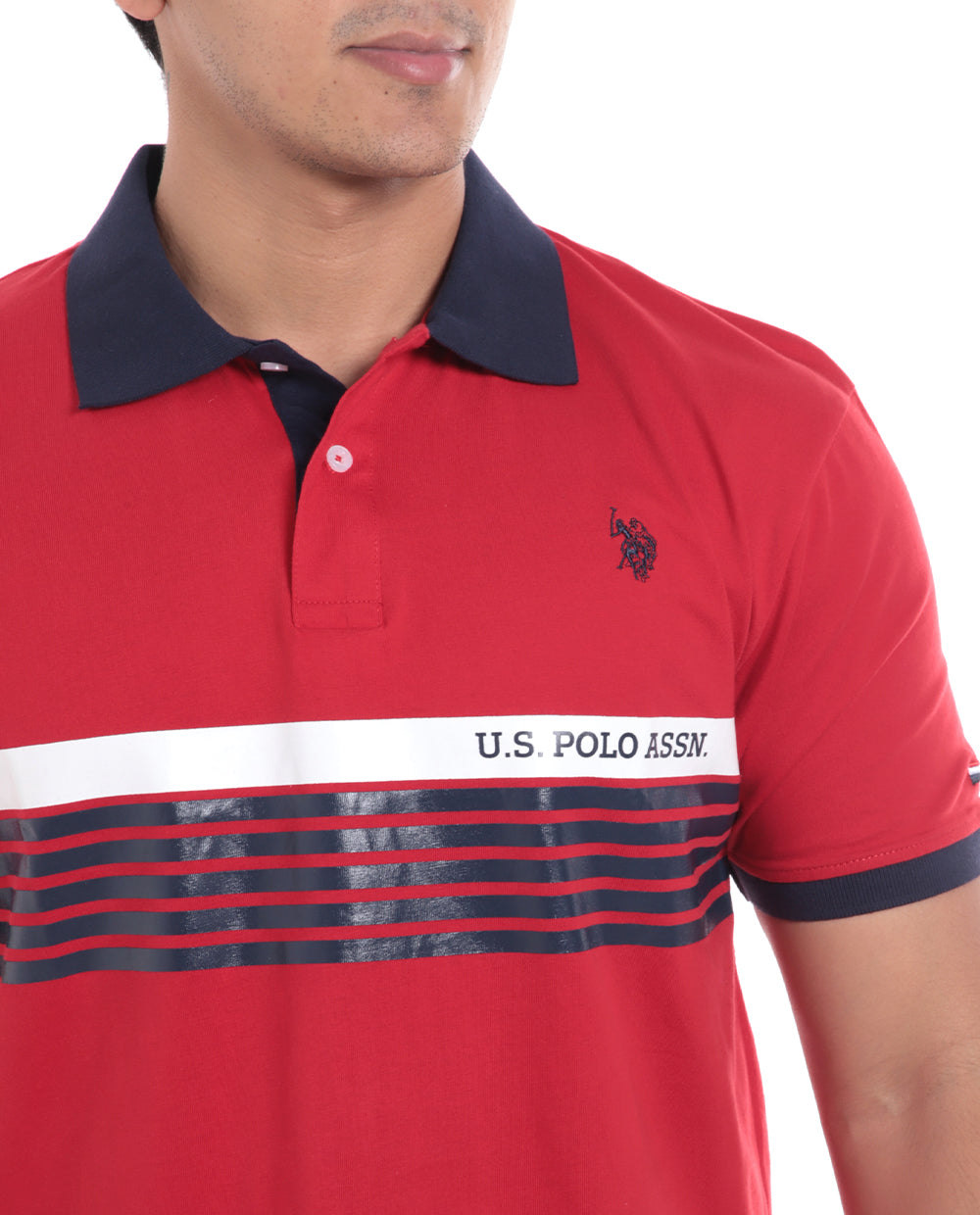 Polo Fashion para caballero Rojo con rayas